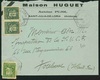 04 tl 90c - 5 - lettre aff. avec paire du 35c vert-bleu et 20c vert, obl. cachet de st julien de loria du 19-5-39
